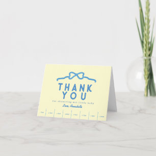Carte De Remerciements Baby Shower Petite Bébé Papillon Bleu Beurre