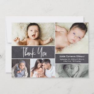Carte De Remerciements Baby shower photo de collection de lettrage modern