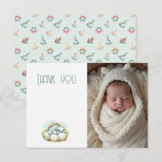 Carte De Remerciements Baby Shower Photo Thank You Note Dinosaur Dino
