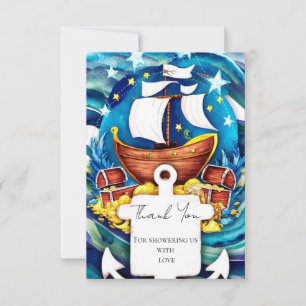 Carte De Remerciements Baby shower pirate personnalisé simple