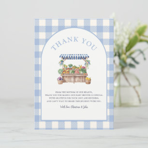 Carte De Remerciements Baby shower pour garçons cultivé localement