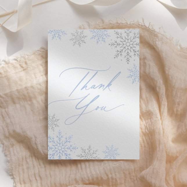 Carte De Remerciements Baby shower pour garçons d'hiver Blue Snowflake (Créateur téléchargé)