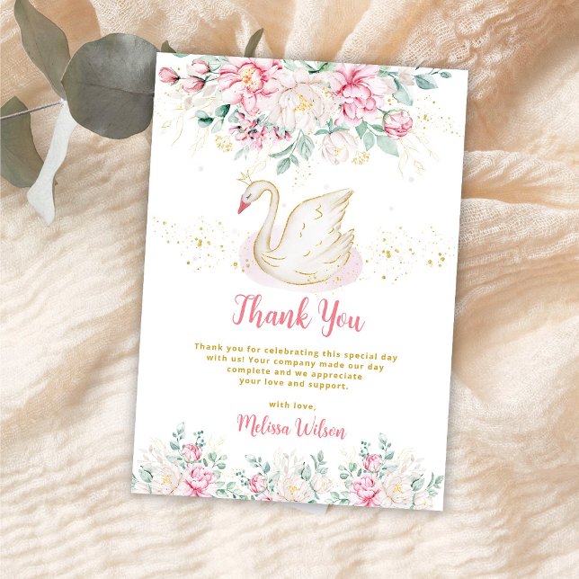 Carte De Remerciements Baby shower Princess Swan (Créateur téléchargé)