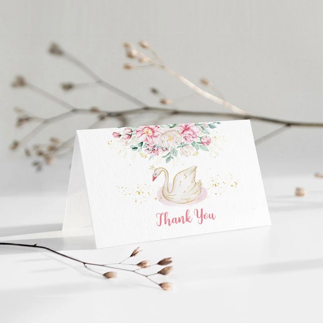 Carte De Remerciements Baby shower Princess Swan (Créateur téléchargé)