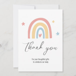 Carte De Remerciements Baby shower Rainbow simple