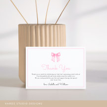 Baby Shower Rose Élégant et Simple avec un Nœud Ro