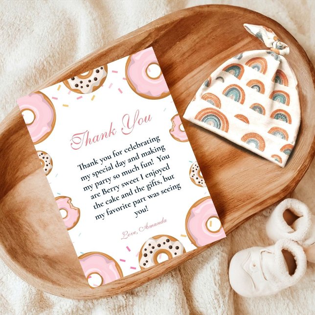 Carte de remerciements Baby shower rose pour bébé (Créateur téléchargé)