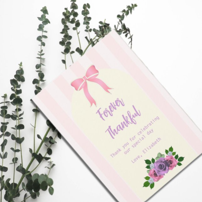 Carte De Remerciements Baby shower rose Rose (Créateur téléchargé)
