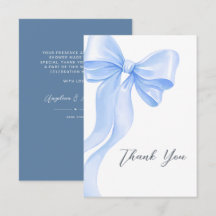 Baby Shower Ruban Bleu Aquarelle Moderne