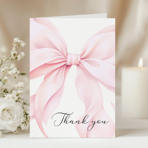 Carte De Remerciements Baby-Shower Ruban Rose