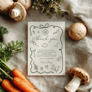 Carte De Remerciements Baby Shower Rustique Marché de Producteurs Locaux