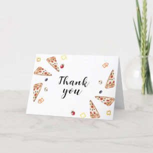 Carte De Remerciements Baby shower Rustique moderne Italien Slice Pizza