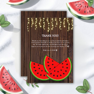 Carte De Remerciements Baby shower Rustique moderne Watermelon Slices