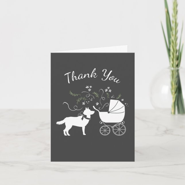 Carte De Remerciements Baby shower sibérien Husky (Devant)