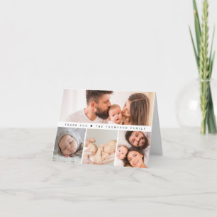 Carte De Remerciements Baby Shower Simple Multi Photos