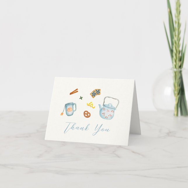 Carte De Remerciements Baby shower simple Rustique à base de thé biscuit (Devant)