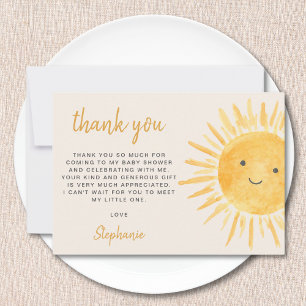 Carte De Remerciements Baby shower solaire