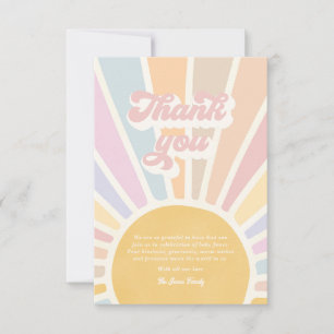 Carte De Remerciements Baby shower Soleil Ici Venez Les Rayons Soleil Ros