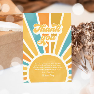 Carte De Remerciements Baby shower Soleil Venez Ici Le Fils