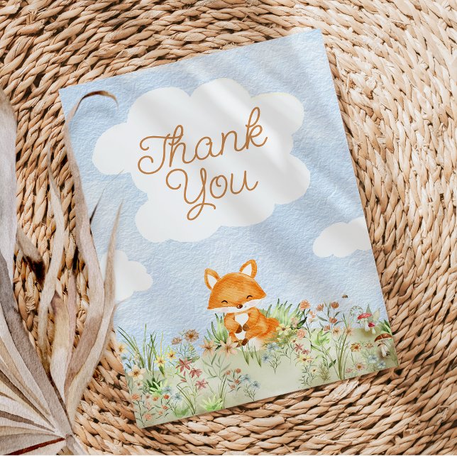 Carte De Remerciements Baby shower Storybook Woodland Fox (Créateur téléchargé)