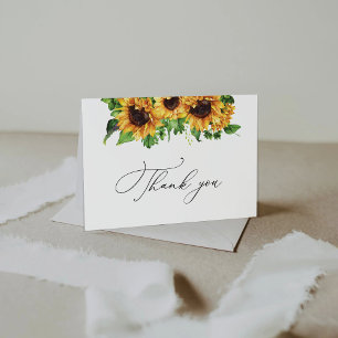 Carte de remerciements Baby shower tournesol