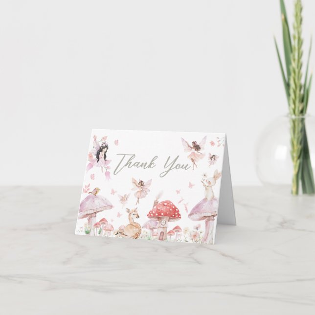 Carte De Remerciements Baby shower Whimsical Little Fairy (Devant)