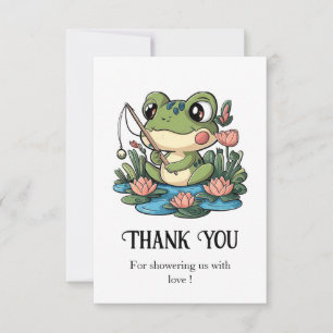 Carte De Remerciements Baby shower Whimsical Simple Frog