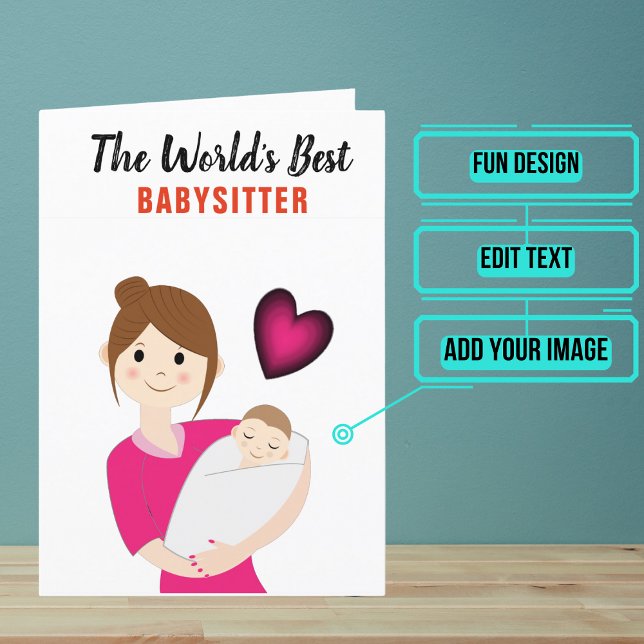 Carte De Remerciements Babysitter (Show your babysitter that you dearly appreciate her.)