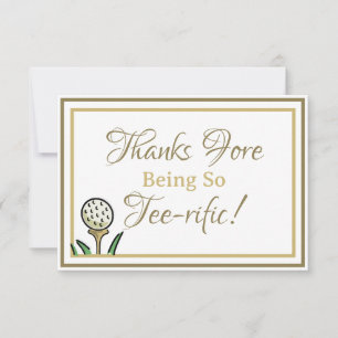 Carte De Remerciements Bachelorette Party Golf Or et blanc