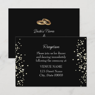Carte De Remerciements Bagues élégantes Carton de réception de mariage av