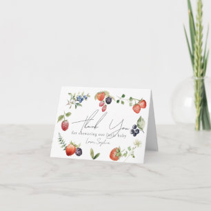 Carte De Remerciements Baies Douces Filles Eau-Forte Baby Shower