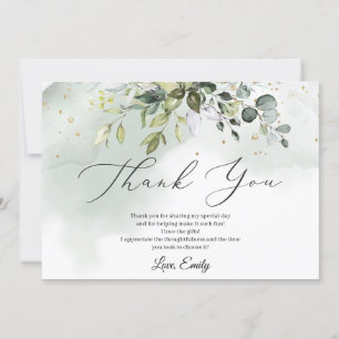 Carte De Remerciements Baigneuse de verdure de feuillage eucalyptus Baby