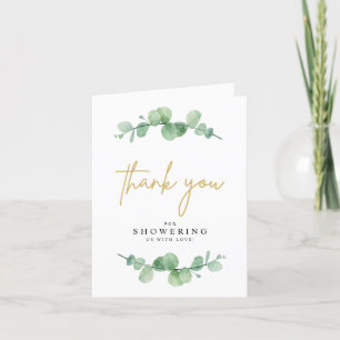 Carte De Remerciements Bain de couleur Eucalyptus pour la naissance de bé