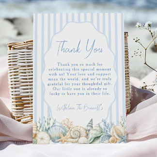 Carte De Remerciements Bain de Couleur Sous L'eau Bébé Bleu Baby Shower