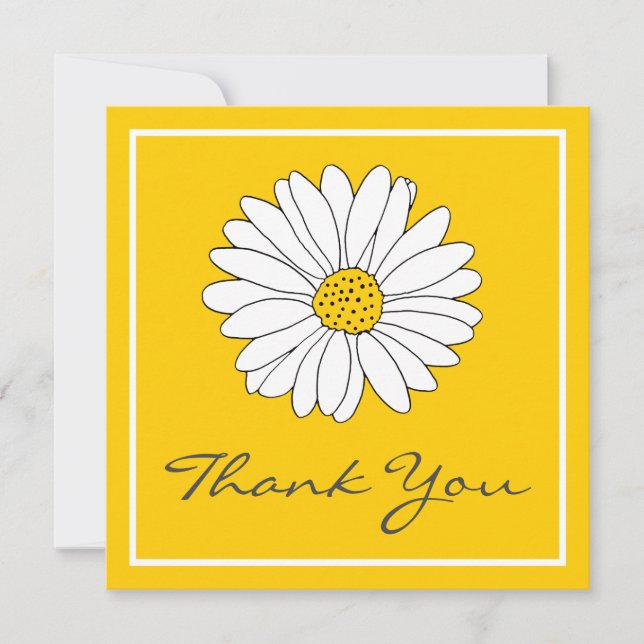 Carte De Remerciements Baisson jaune blanc (Devant)