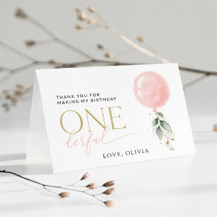 Carte De Remerciements Balcon rose, Eucalyptus, Verdure, Premier Annivers