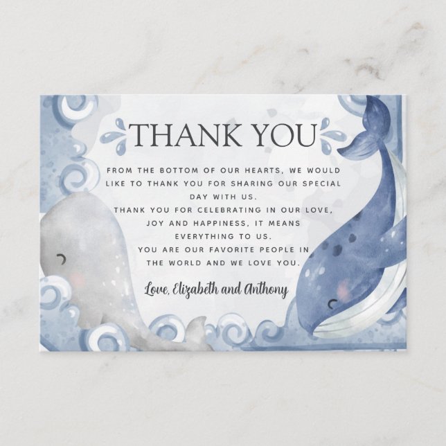 Carte de remerciements baleine (Devant)