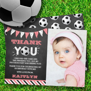 Carte De Remerciements Balle de soccer n'importe quel âge Photo Anniversa