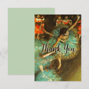 Carte De Remerciements Ballerina Dance Green Dancer Edger Degas Peinture