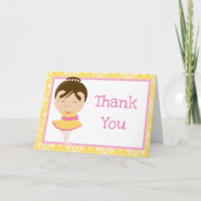 Carte De Remerciements Ballerina de Brunette Cute (Devant)