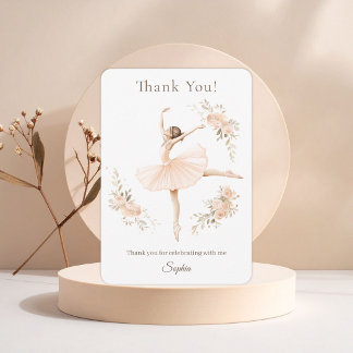 Carte De Remerciements Ballerine personnalisée Anniversaire Blush Floral 