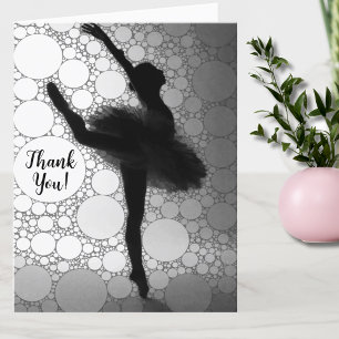 Carte De Remerciements Ballet Noir Blanche Ballerine