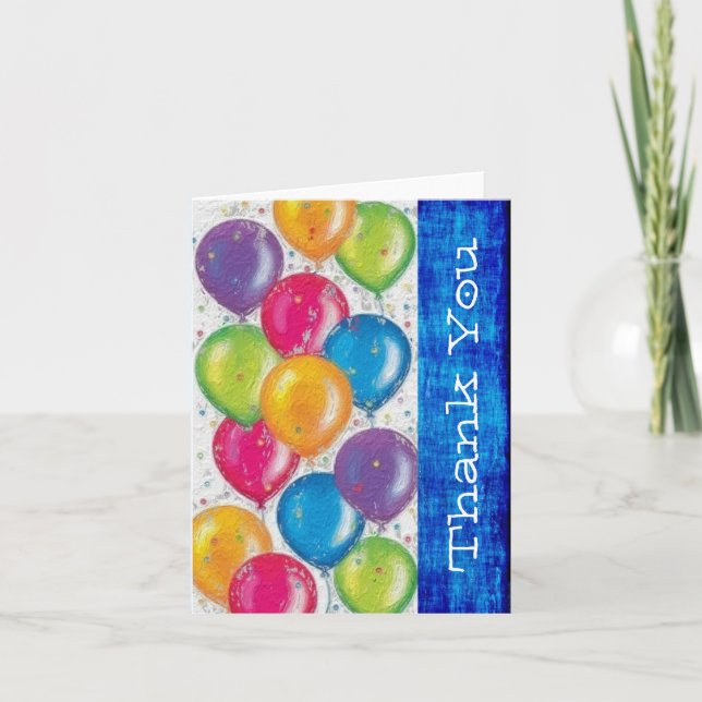 Carte De Remerciements Ballon d'anniversaire (Devant)