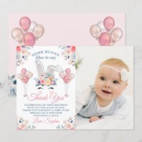Ballon floral lapin rose pour photo d'anniversaire