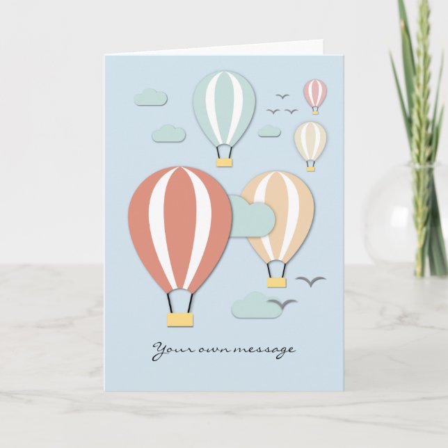 Carte De Remerciements Ballons à air chaud style Papercut (Devant)