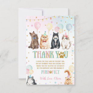 Carte De Remerciements Ballons de chats pawty adorables