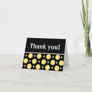 Carte De Remerciements Ballons de Tennis Jaune Personnalisables & Diamant