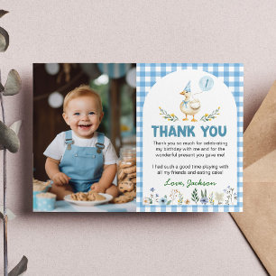 Carte De Remerciements Balloon bleu oie bête photo Anniversaire
