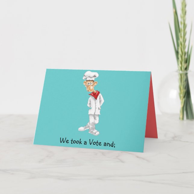Carte De Remerciements Bande dessinée de chef avec des énonciations (Devant)
