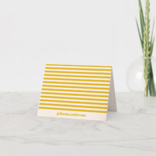 Carte De Remerciements Bandes jaunes audacieuses Nom personnalisé plié